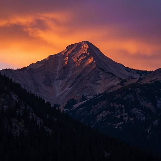 Dramatic Sunset Over Cascade Mountain