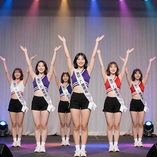 Cheerleaders Celebrating on Stage