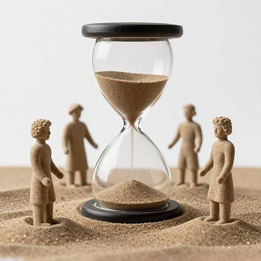 Living Sand Hourglass with Ephemeral Statues