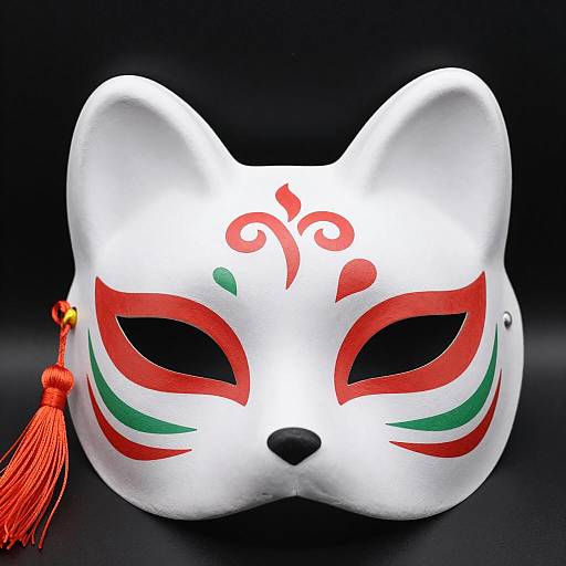 Elegant White Fox Mask with Accents
