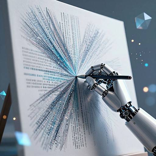 Robotic Hand Creating Abstract Digital Art