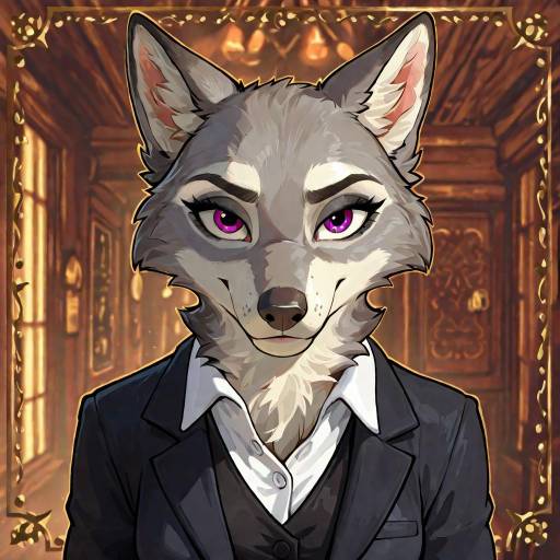 Gothic Female Wolf in Steampunk Dress