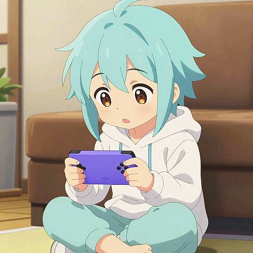 Cozy Anime Gamer Boy Illustration