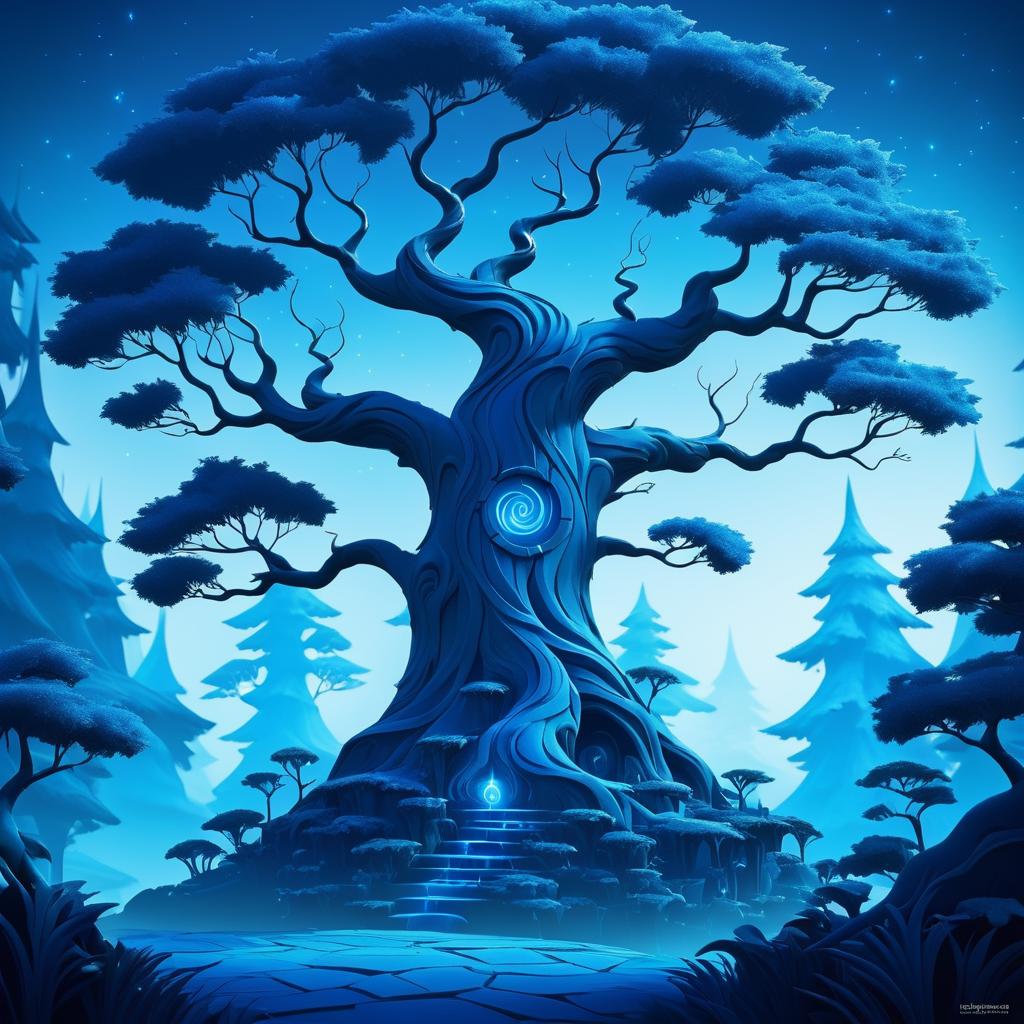 Enchanting Blue Tree from a Magical Realm