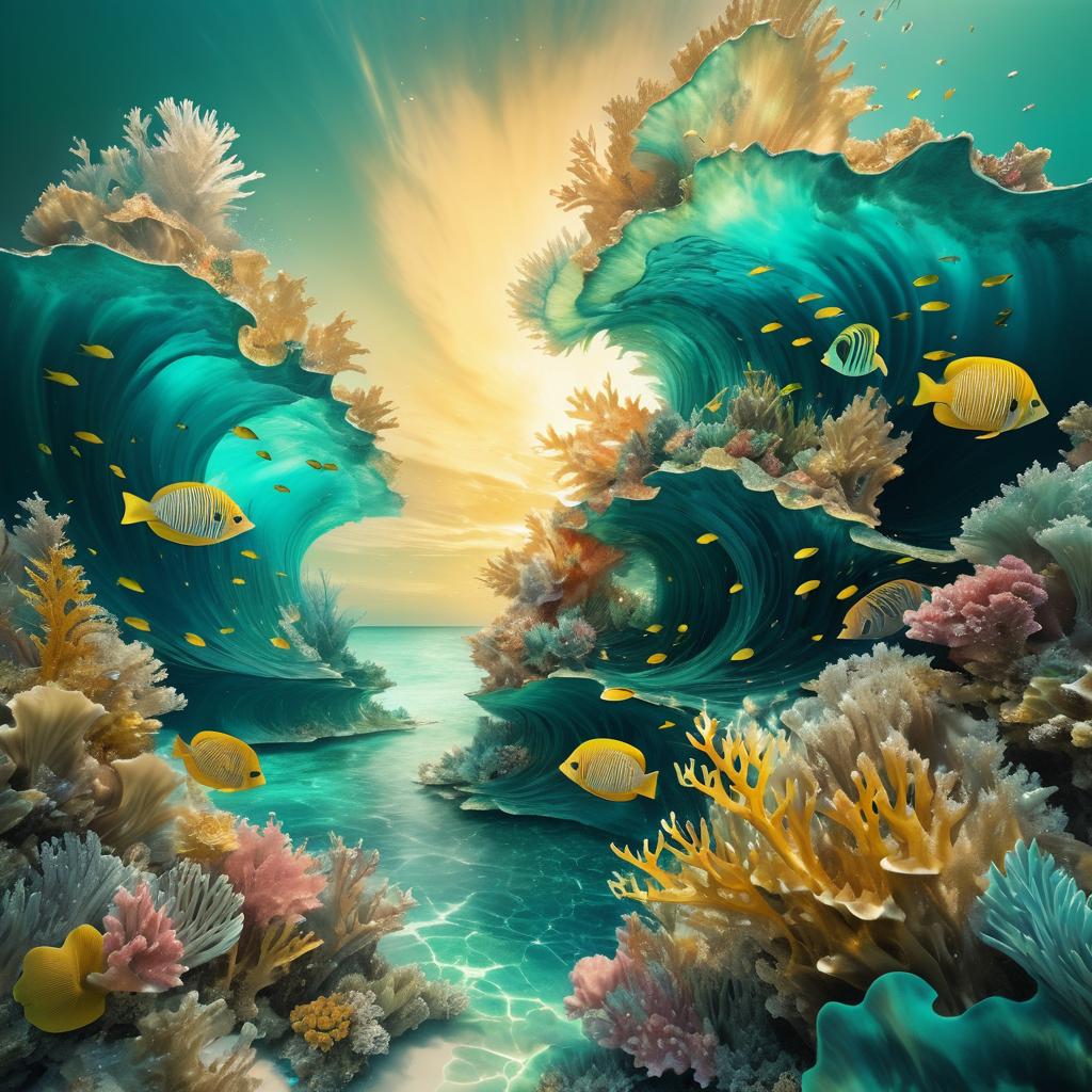 Stunning Coral Reef Nature Explosion Art