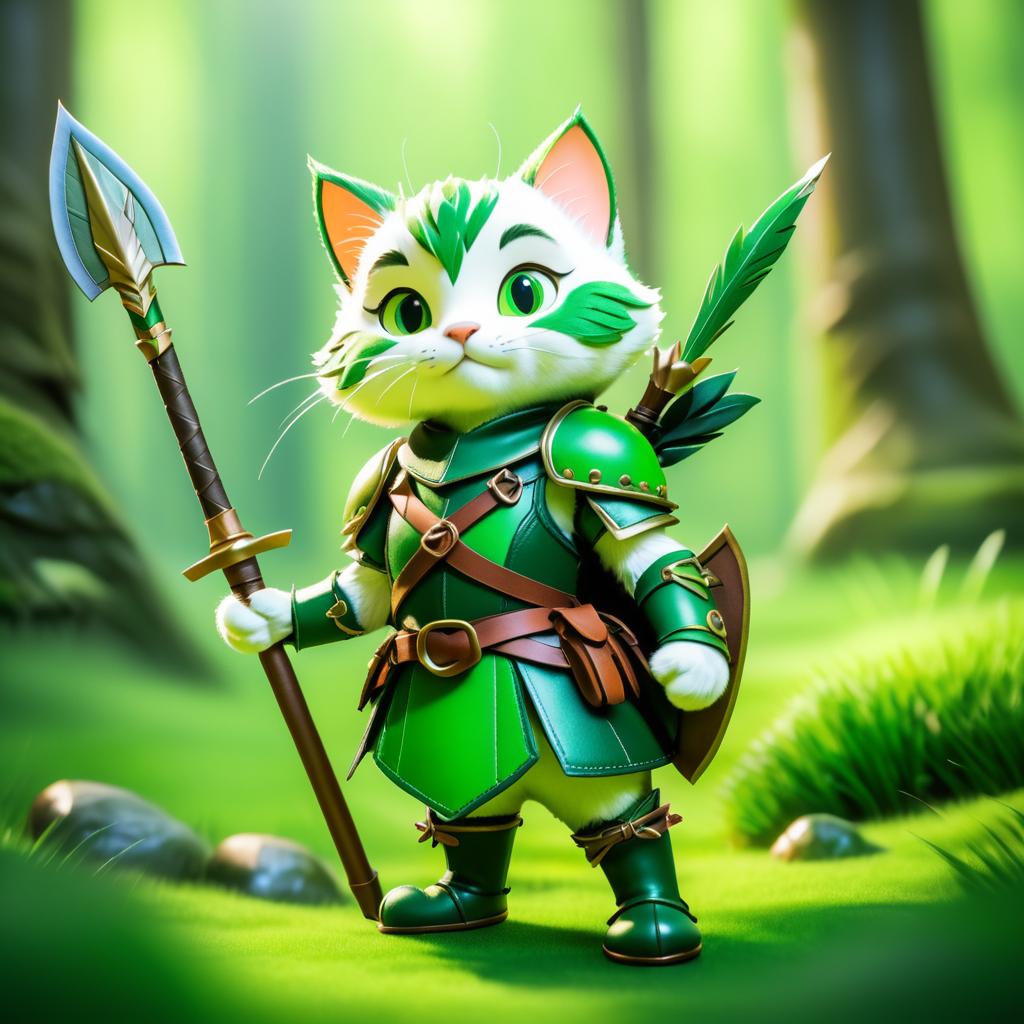 Charming Cat Ranger in Fantasy Forest