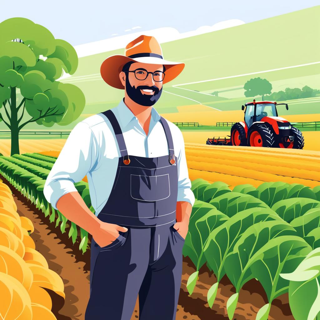 Charming Farmer: A Whimsical Illustration