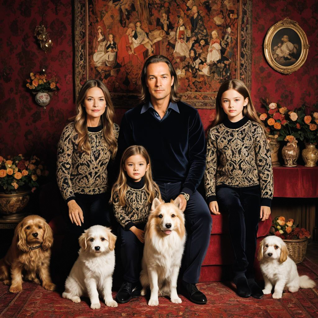 Charming Family Portrait with Pets