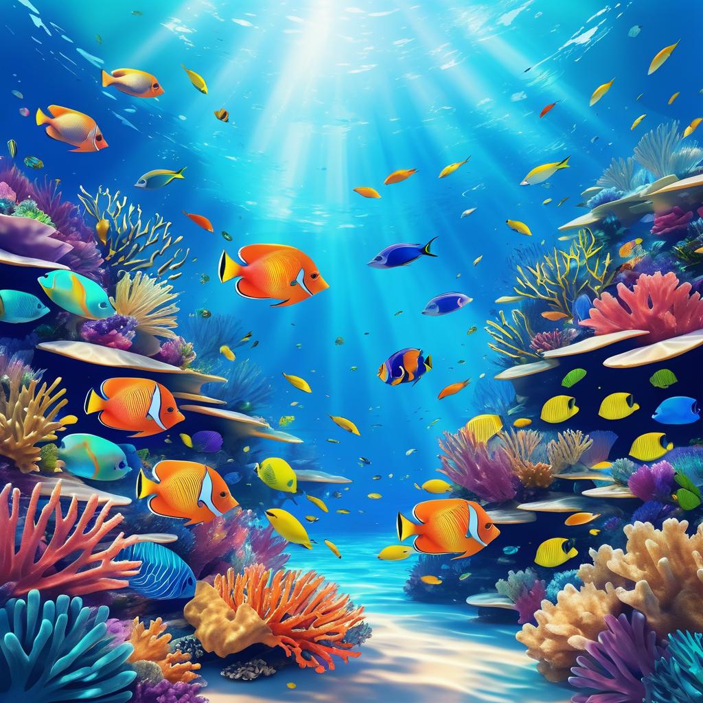 Vibrant Coral Reef Underwater Illustration