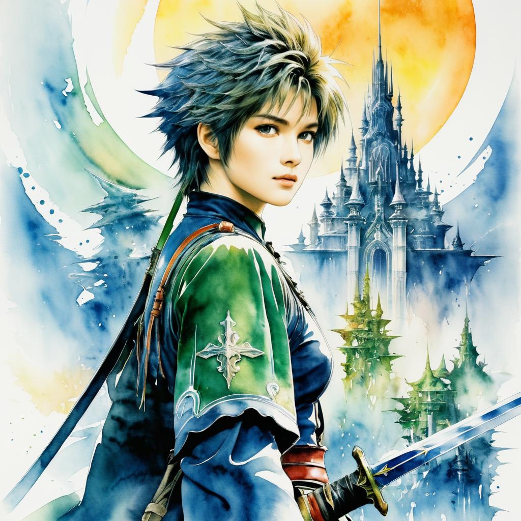 Vintage Watercolor Final Fantasy Poster Art