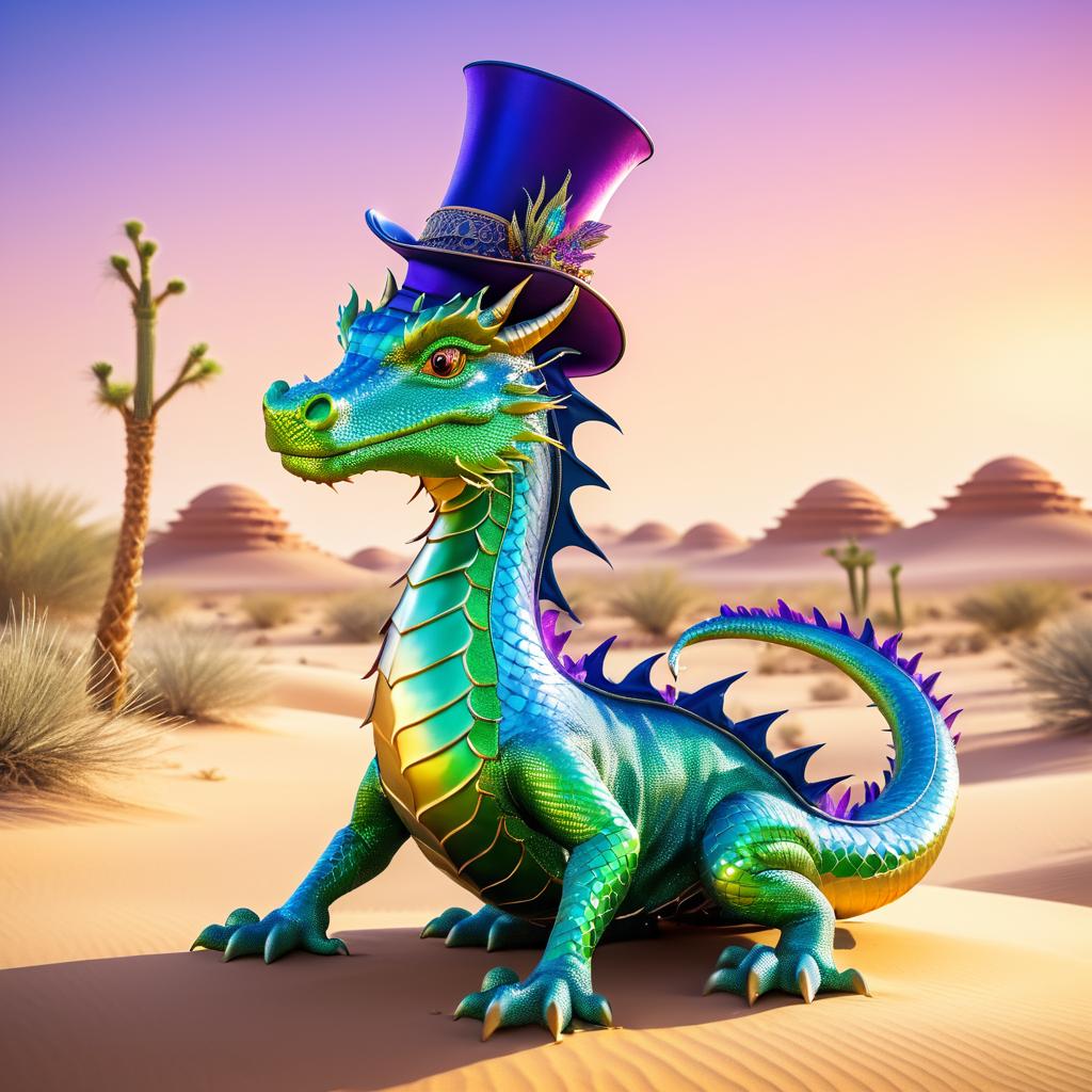 Serene Dragon with Top Hat in Mirage