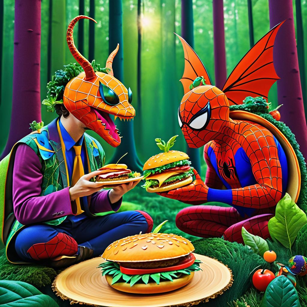 Psychedelic Spider-Man's Magical Burger Feast