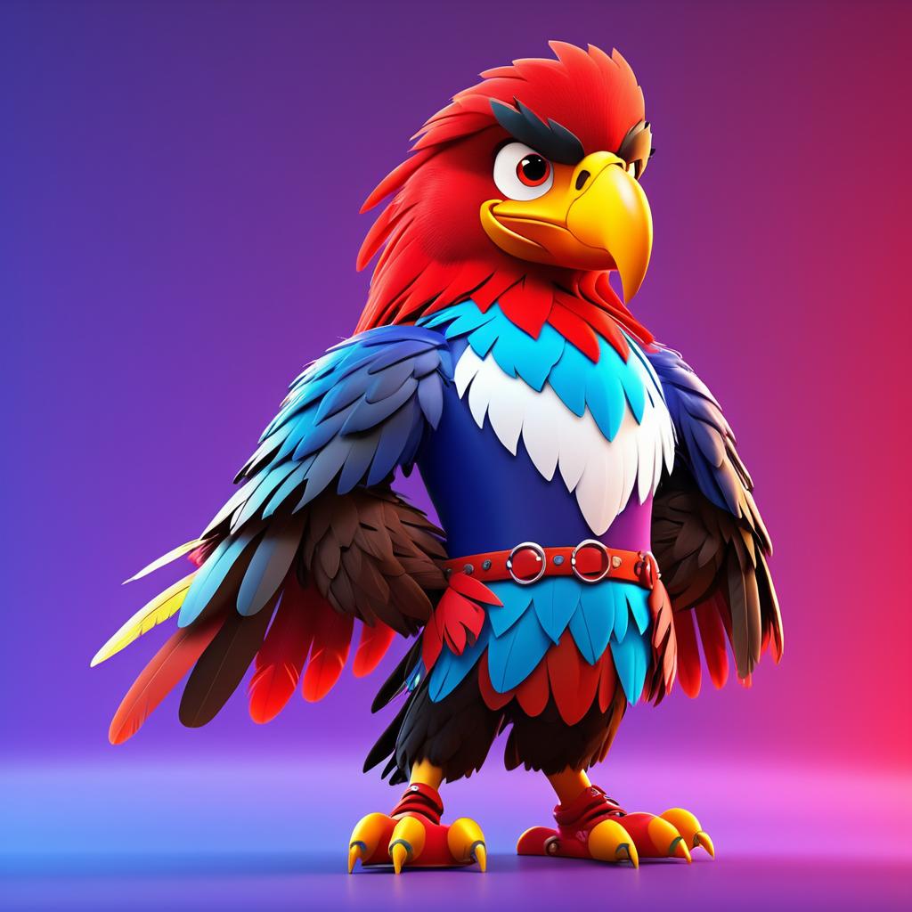 3D Render of a Red Eagle Mascot