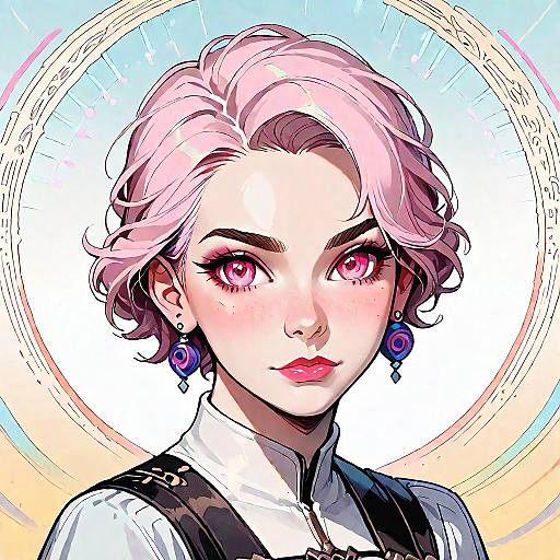 Hypnotic Fantasy Anime Girl Portrait