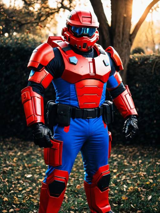 Man in Sarge Red vs Blue Cosplay Costume