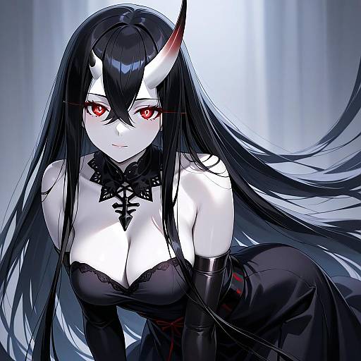 Illustration of Battleship water oni, kantai collection in the style of Magukappu