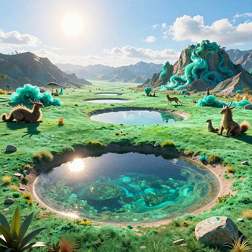 Emerald Desert Fantasy Landscape