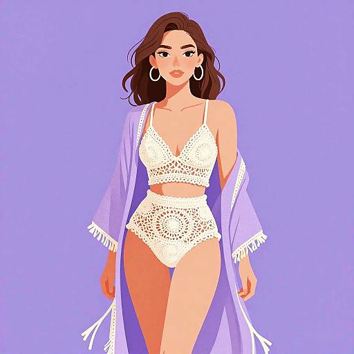 Chic Woman in Eco-Friendly Beachwear