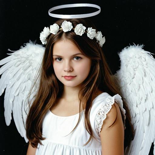 Young Girl in Angel Costume with Wings