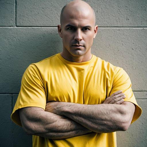 Man in Yellow Costume with Bald Head