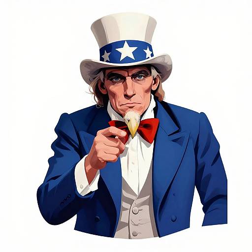 Uncle Sam and Eagle Vector Art