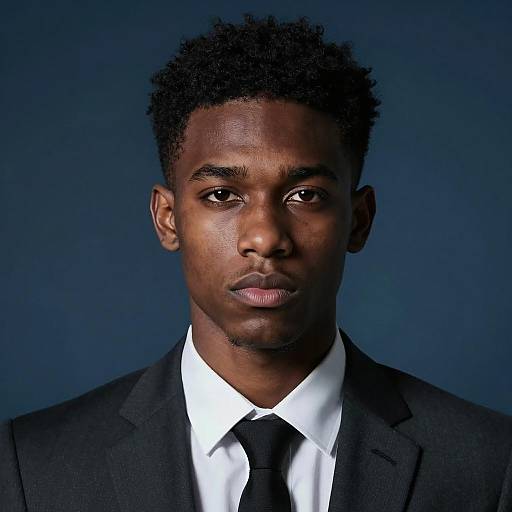 Serious Young Black Man in Suit