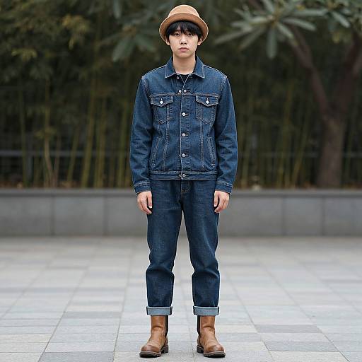Asian Male in Denim Costume