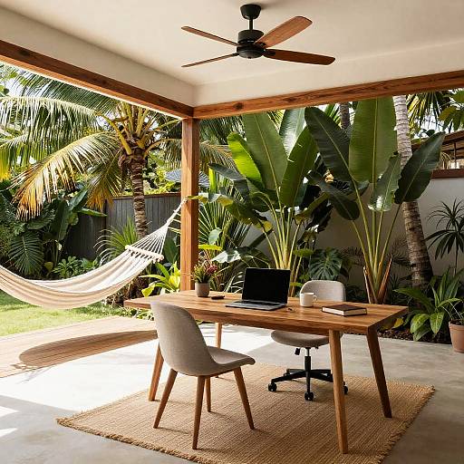 Tropical Home Office Oasis