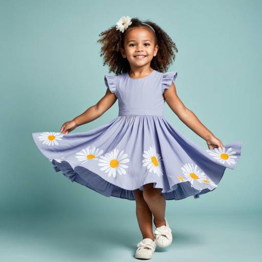 Smiling little girl in daisy dress