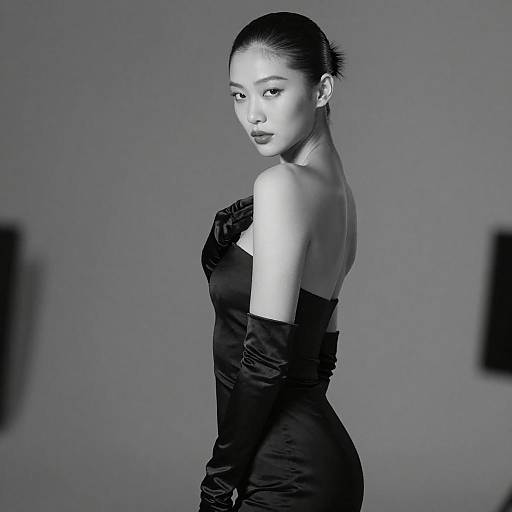 Elegant Black and White Portrait of Woman