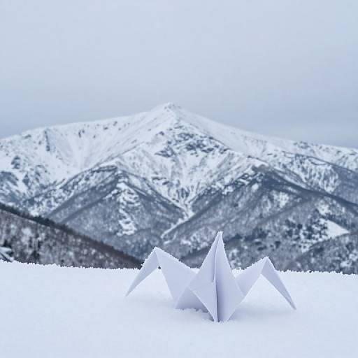 Snow-Covered Mountain Peaks at Winter