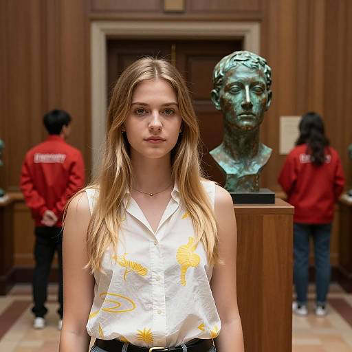 Portrait of a Young Woman in Hallway