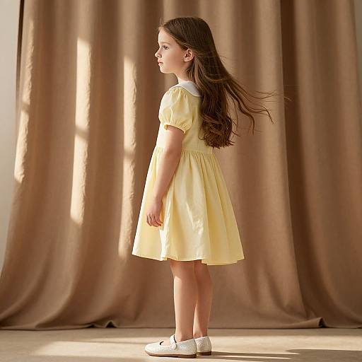Serene Young Girl in Yellow Dress