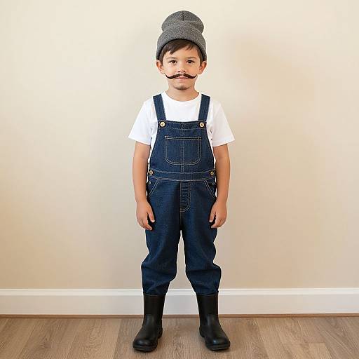 Boy in Costume with Mustache
