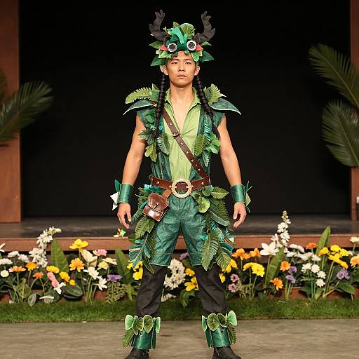 Man in Jungle Costume on Stage