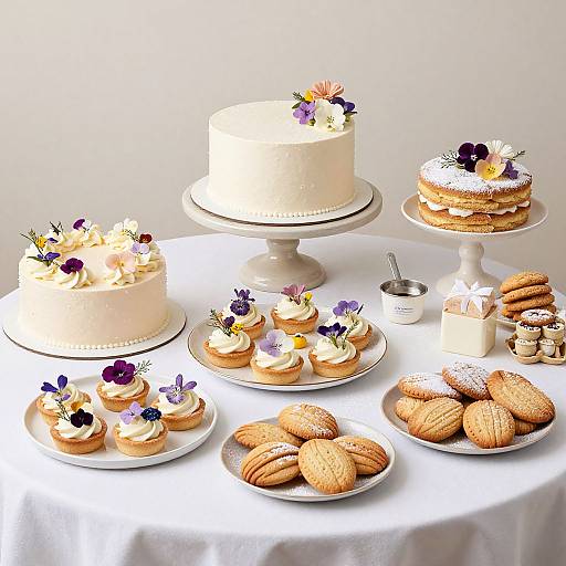 Elegant Dessert Table with Assorted Sweets