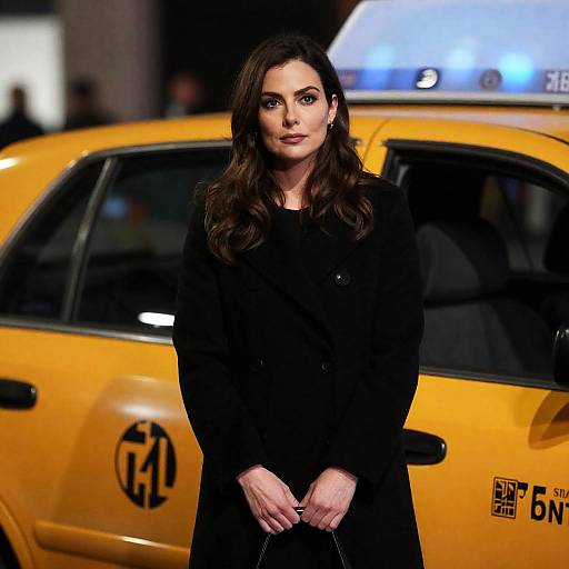 Serious Woman by Night Taxi Scene