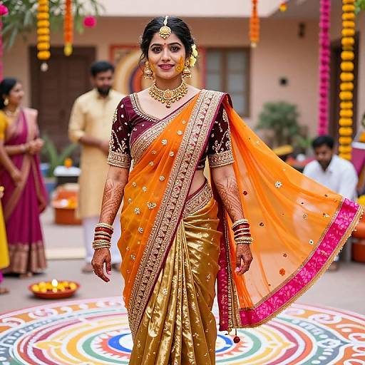 Vibrant Indian Bride in Haldi Attire