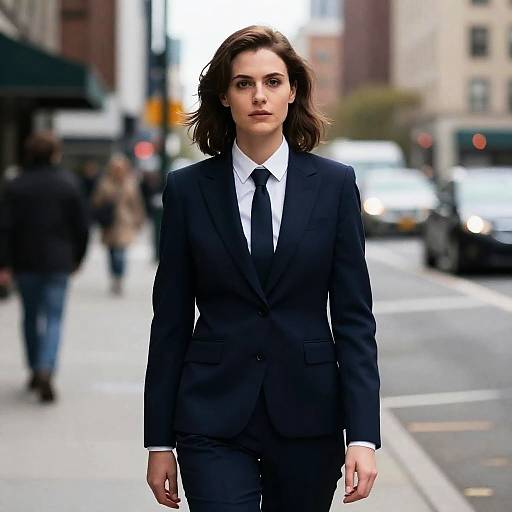 Woman in Suit on Gotham Street