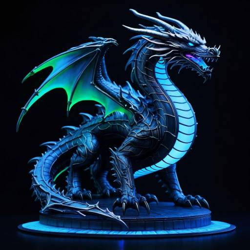 Highly Detailed Cyberpunk Dragon Statue