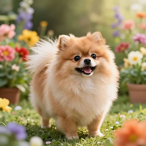 Playful Poms in Vibrant Garden