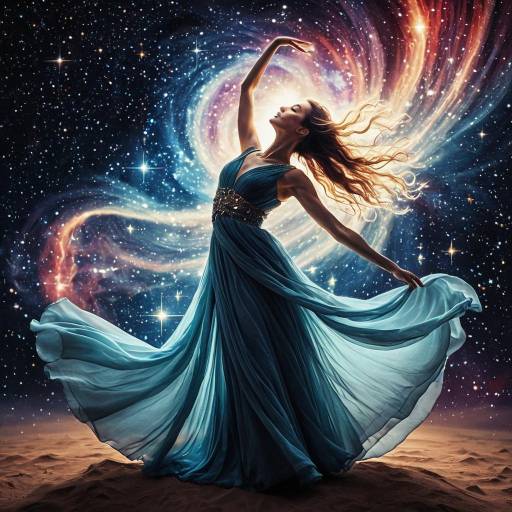 Celestial Dancer in Flowing Chiffon