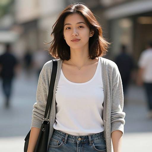 Confident Young Woman in Urban Street