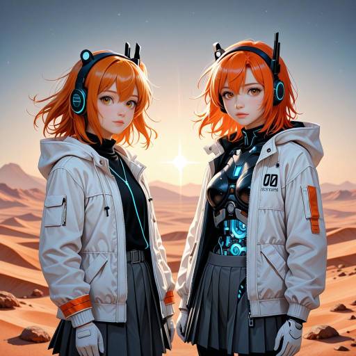 Futuristic Cowboys in a Desert Landscape