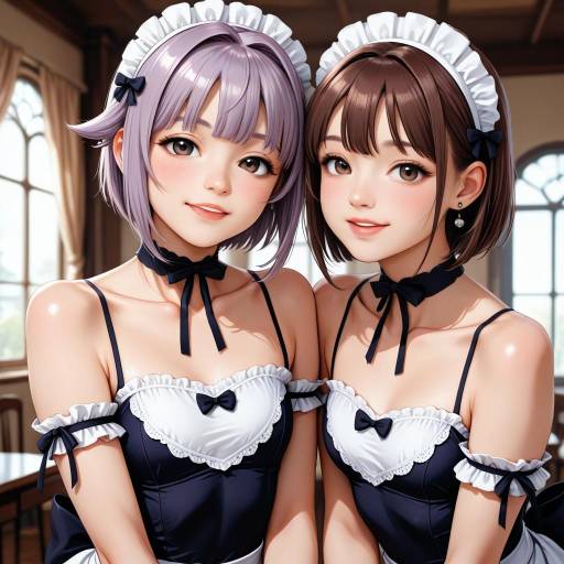 Anime Style Maid Girls Portrait