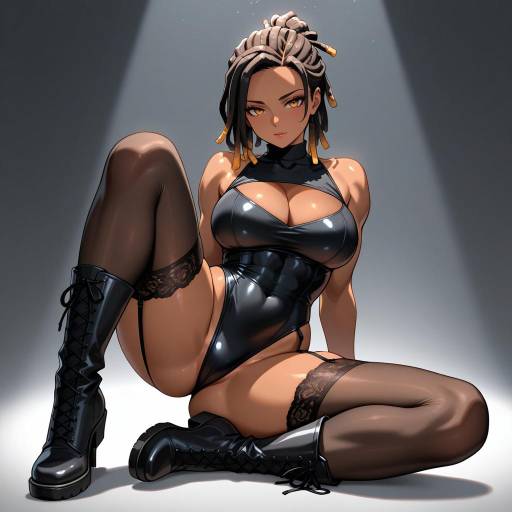 Strong Elegance: Muscular Woman in Leotard Strong Elegance: Muscular Woman in Leotard