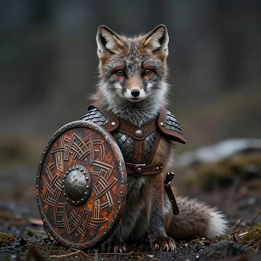 Cinematic Viking Arctic Fox Shield-Bearer