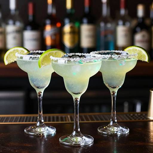 Glowing Margaritas on Vibrant Bar