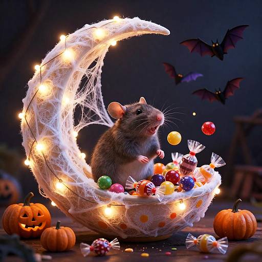 Enchanted Moonlit Candy Bowl Dreamscape