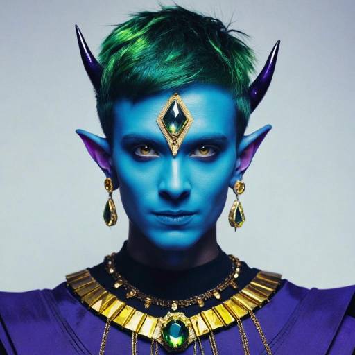 Vibrant Alien Boy Portrait with Unique Features